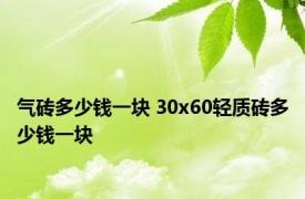 气砖多少钱一块 30x60轻质砖多少钱一块 