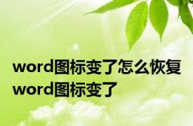 word图标变了怎么恢复 word图标变了 