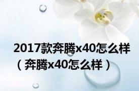 2017款奔腾x40怎么样（奔腾x40怎么样）