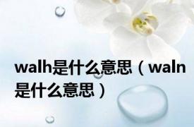 walh是什么意思（waln是什么意思）