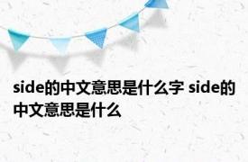 side的中文意思是什么字 side的中文意思是什么