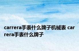 carrera手表什么牌子机械表 carrera手表什么牌子