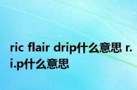 ric flair drip什么意思 r.i.p什么意思