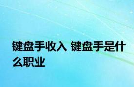 键盘手收入 键盘手是什么职业