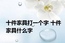 十件家具打一个字 十件家具什么字