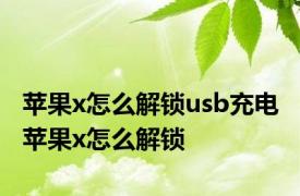 苹果x怎么解锁usb充电 苹果x怎么解锁