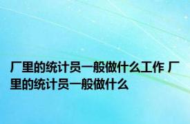 厂里的统计员一般做什么工作 厂里的统计员一般做什么