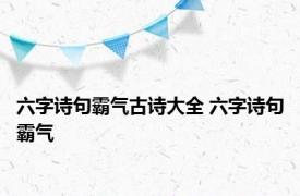 六字诗句霸气古诗大全 六字诗句霸气 