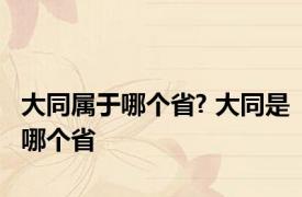 大同属于哪个省? 大同是哪个省 