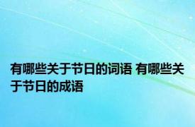 有哪些关于节日的词语 有哪些关于节日的成语