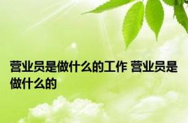 营业员是做什么的工作 营业员是做什么的 