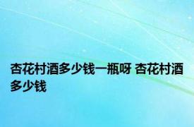 杏花村酒多少钱一瓶呀 杏花村酒多少钱 