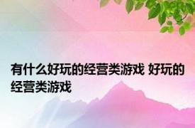 有什么好玩的经营类游戏 好玩的经营类游戏 