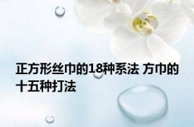 正方形丝巾的18种系法 方巾的十五种打法 