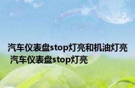 汽车仪表盘stop灯亮和机油灯亮 汽车仪表盘stop灯亮 