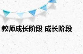 教师成长阶段 成长阶段 