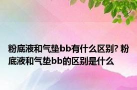 粉底液和气垫bb有什么区别? 粉底液和气垫bb的区别是什么