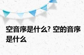 空音序是什么? 空的音序是什么