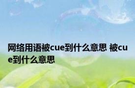 网络用语被cue到什么意思 被cue到什么意思