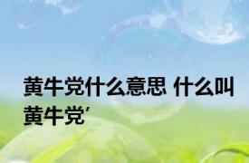 黄牛党什么意思 什么叫黄牛党’