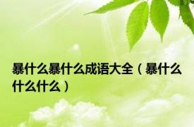 暴什么暴什么成语大全（暴什么什么什么）