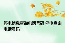 停电信息查询电话号码 停电查询电话号码 