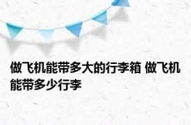 做飞机能带多大的行李箱 做飞机能带多少行李