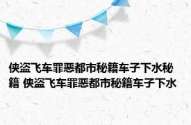 侠盗飞车罪恶都市秘籍车子下水秘籍 侠盗飞车罪恶都市秘籍车子下水 