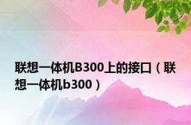 联想一体机B300上的接口（联想一体机b300）