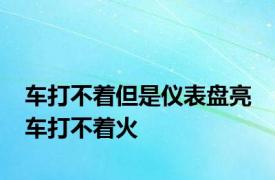 车打不着但是仪表盘亮 车打不着火 