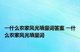 一什么农家风光填量词答案 一什么农家风光填量词 