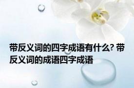 带反义词的四字成语有什么? 带反义词的成语四字成语 