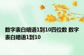 数字表白暗语1到10四位数 数字表白暗语1到10