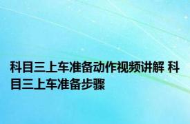 科目三上车准备动作视频讲解 科目三上车准备步骤 