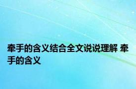 牵手的含义结合全文说说理解 牵手的含义