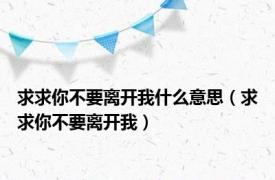 求求你不要离开我什么意思（求求你不要离开我）