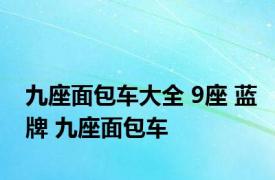 九座面包车大全 9座 蓝牌 九座面包车 