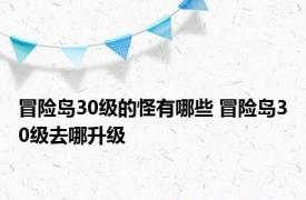 冒险岛30级的怪有哪些 冒险岛30级去哪升级 