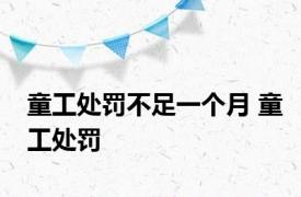 童工处罚不足一个月 童工处罚 