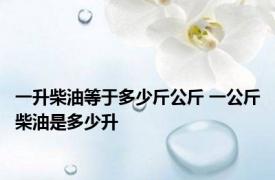 一升柴油等于多少斤公斤 一公斤柴油是多少升