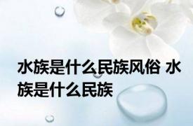 水族是什么民族风俗 水族是什么民族