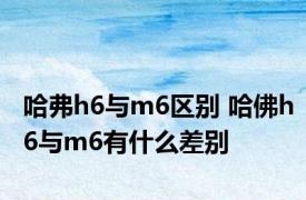 哈弗h6与m6区别 哈佛h6与m6有什么差别 