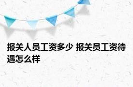 报关人员工资多少 报关员工资待遇怎么样 