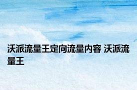 沃派流量王定向流量内容 沃派流量王 