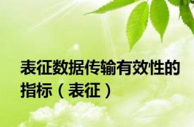 表征数据传输有效性的指标（表征）