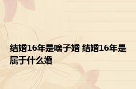 结婚16年是啥子婚 结婚16年是属于什么婚