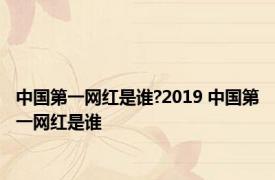 中国第一网红是谁?2019 中国第一网红是谁 