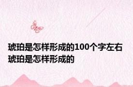 琥珀是怎样形成的100个字左右 琥珀是怎样形成的