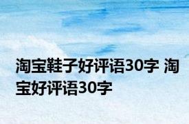 淘宝鞋子好评语30字 淘宝好评语30字 