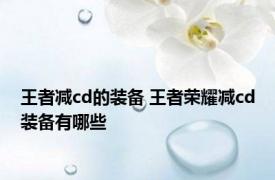 王者减cd的装备 王者荣耀减cd装备有哪些